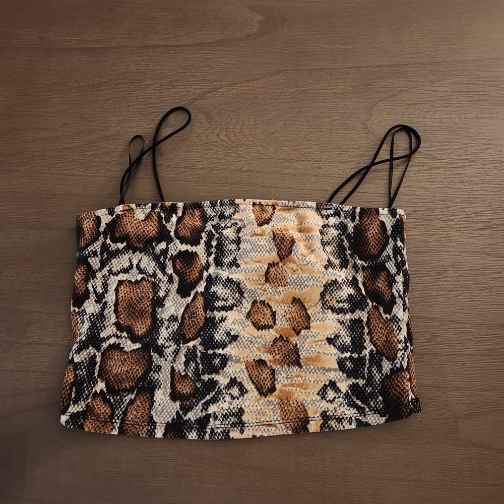 Bear Dance Snakeskin crop cami. Size M
